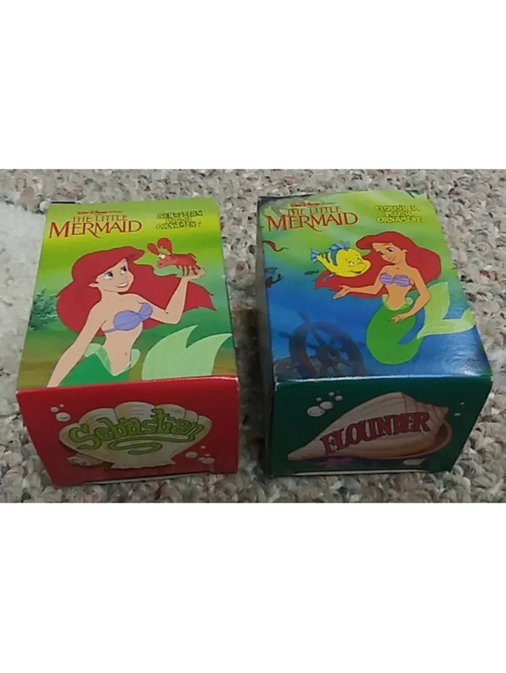 Disney The Little Mermaid Flounder and Sebastian Plush Christmas Ornaments McD